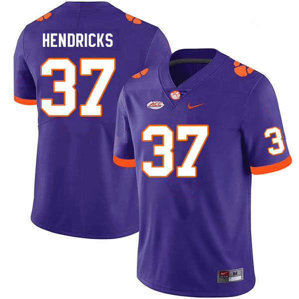Men #37 Jacob Hendricks Clemson Tigers College Football Jerseys Sale-Purple